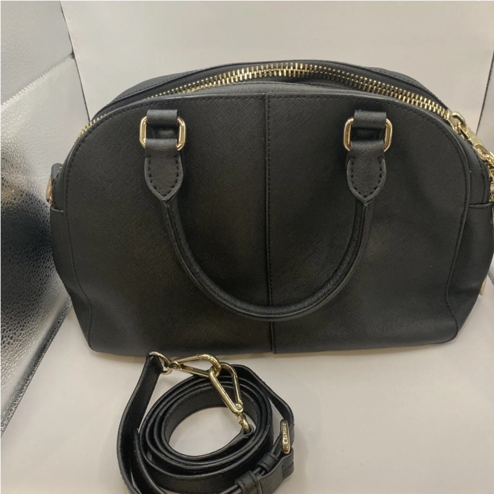 DKNY Black Textured Top Zip Tote Handbag - Picture 15 of 16